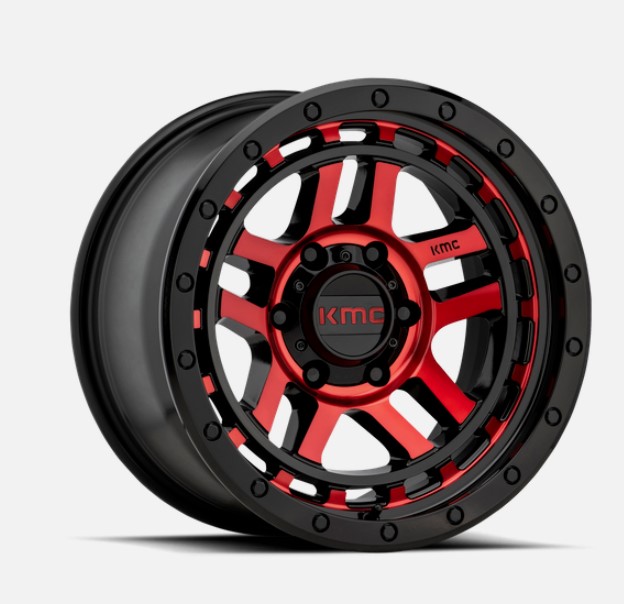 დისკი WRANGLER 17''x 9'' -12 შავი წითელი გულით (კომლპექტი-4ც) 